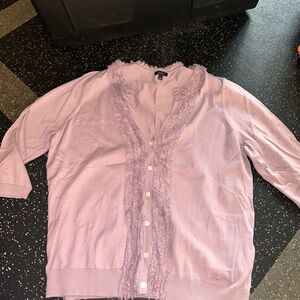 Talbots Lilac Knit Cardigan